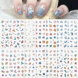 Allecto Plus - Zomer Oceaan Nagelstickers met Zeedieren en Zeemeermin Motief - Set van 12 Vellen - Nagelkunst Accessoires voor Vrouwen