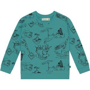 Smitten Organic - Safari all over print groen blauw Sweater