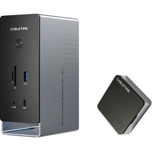 Cabletime - 16 in 1 Docking Station - USB C - 3 Externe Beeldschermen - SSD Behuizing