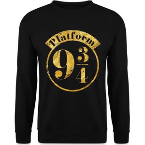 Harry Potter Perron 9 3/4 Faux Gouden Textuur Sweater Heren