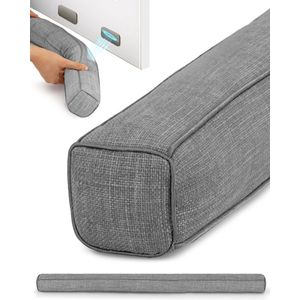 Beautissu Magnetische Tochtstopper Deur 100 cm – Energiebesparende Koudeblokker Tochtstrip Voor Deuren – Tochtrol Grijs – Tochtstopper Stof Voor Ramen & Deuren met Magneet – Levante