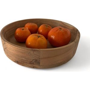 WinQ - Kom Naturel Acaciahout 25x25x5,5cm - Decoratieschaal Hout - Fruitschaal d: 25cm-naturel