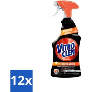 12 x Vitroclen - Keramische Kookplaatreiniger - Spray - 450 ml - Keramische Kookplaat Reiniger - Kookplaat Schoonmaken - Vitrokeramische Reiniger - Inductie Kookplaat Schoonmaken - Vlekken Verwijderen Kookplaat