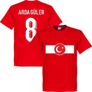 Turkije Arda Güler 8 Banner T-Shirt - Rood - Kinderen - 92/98