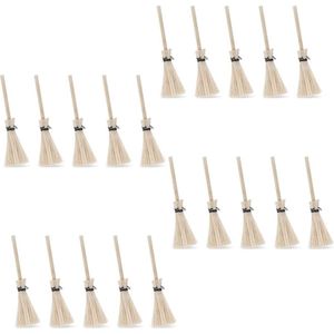 20 stuks miniatuurbezem voor poppenhuis - Heksendecoratie bezemaccessoires voor Kerstmis