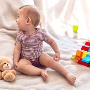 Baby T-shirt met korte mouwen OrganicEra Organic Baby T-shirt body gestreept