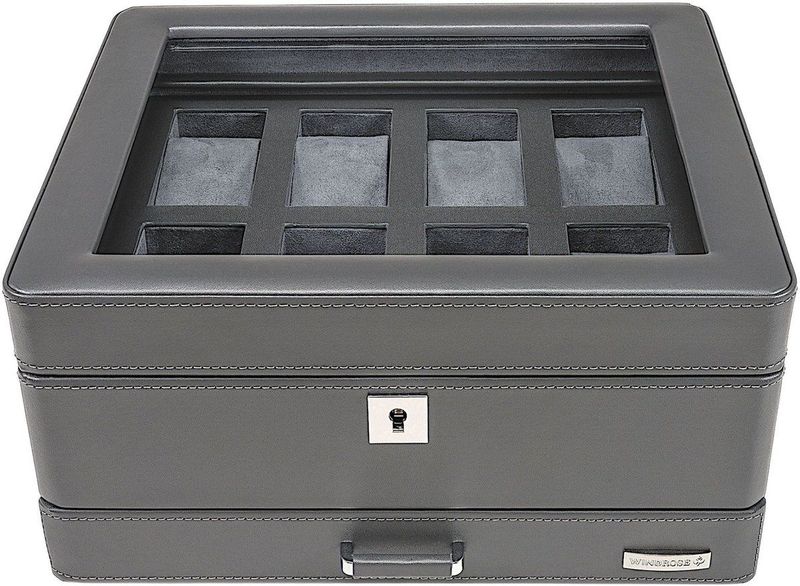 WINDROSE - Tempora Watch Box - Sieradendoos - Grijs - Leder