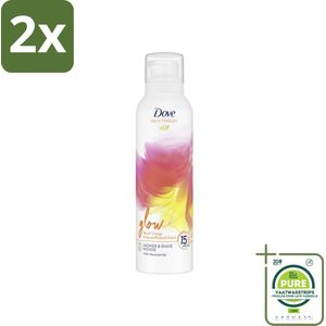 Dove Douche- & Scheerschuim - Bath Therapy - Glow - Bloedsinaasappel & Rabarber - 200 ml - Voordeelverpakking - 2 stuks - Douche schuim - Dove