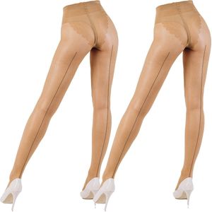 Giulia - Chic 20den Panty met bikini broekje en zwarte naad (multipack), 3 Kleuren