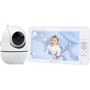 Qualista Babyfoon Monitor Pro - Babyfoon met camera - HD 7 inch groot scherm - ultrahelden nachtlicht - op afstand beweegbaar