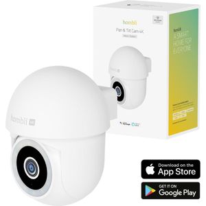 Hombli 4K Pan & Tilt - Beveiligingscamera - Bewakingscamera voor buiten - 4K - Gekleurd Nachtzicht - Volgfunctie - Wit