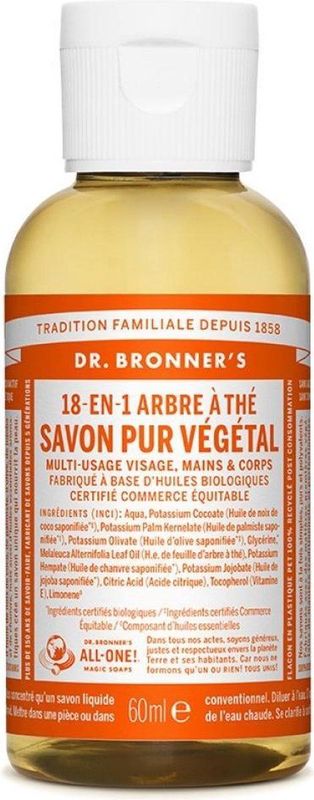 Dr.Bronner's 18-EN-1 Vloeibare zeep Tea Tree 60 ml 1 stuk(s)