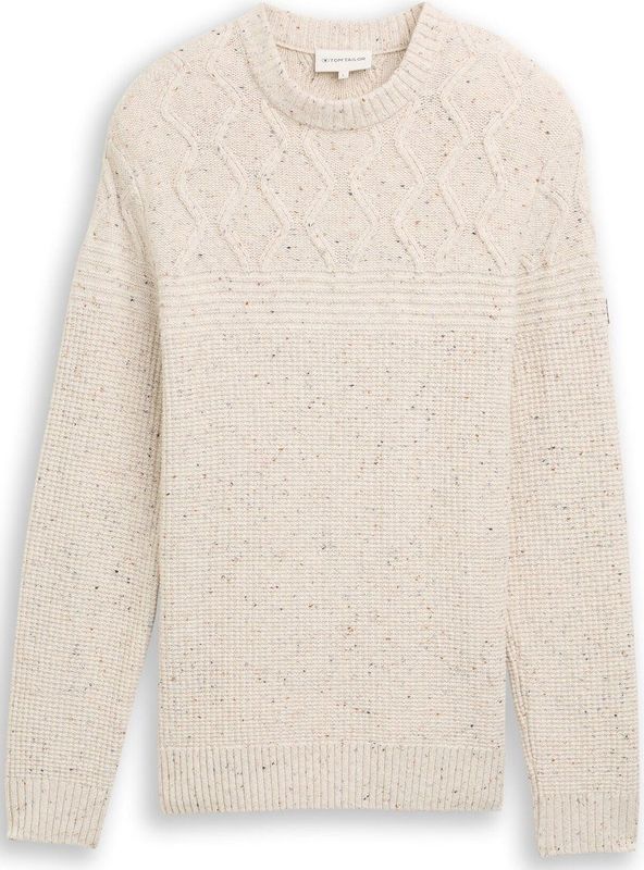 TOM TAILOR - Trui - Offwhite - Knitwear - Lange Mouw