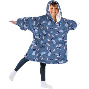 Disney - Stitch Snuggle - Hoodie Poncho - Rainbow - Fleece Deken