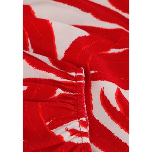 Jansen Amsterdam Vl506 Jersey Print Wrap Dress 3/4 Sleeve Jurken Dames - Kleedje - Rok - Jurk - Rood - Maat M
