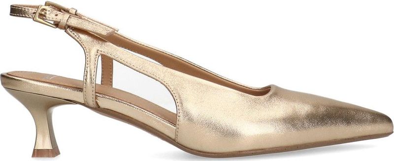 Manfield - Slingback Pumps - Geel - Leer - Gouden
