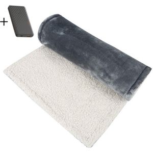 Warmtedeken - Grijs - Draadloos - 100x40cm - Energiezuinig Verwarmen - Wasbaar