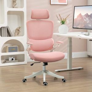 Roze verstelbare bureaustoel met kantelfunctie, voor kantoor aan huis, belastbaar tot 120 kg