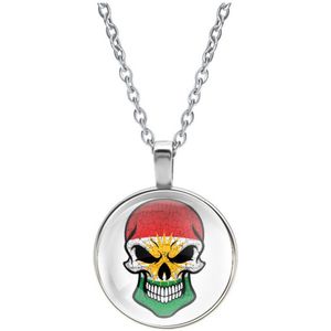 Ketting Glas - Schedel Vlag Kurdistan