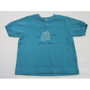 petit bateau , jongens, t-shirt korte mouw , turquoise , zwemvliezen , 6 jaar 114