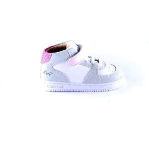 Baby | Babysneakers | Meisjes | Grey White Pink | Leer | Shoesme | Maat 19