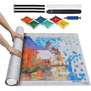 Puzzelmat voor 2000stukjes - Puzzelmap met Accessoires - Puzzelbord - Puzzelmatten - Puzzelmat Volwassen en Kinderen - Geschikt voor legpuzzel 1500 1000 Stuks - Licht Grijs