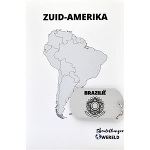 Brazilië Sleutelhanger inclusief kaart – Brazilië cadeau – beste land- Leuk kado voor je Vriend om te geven - 2.9 x 5.4CM