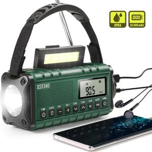 Solstedt® Noodradio - Altijd Overal Ontvangst - 10.000 mAh - Solar & Opwindbaar - Met Krachtige Powerbank - 3W Speaker met helder geluid - Incl. Zaklamp - Noodpakket - USB Oplaadbaar - Groen