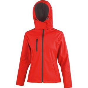 Result Core Ladies Tx Performance Hooded Soft Shell Jacket R230F - Red / Black - M