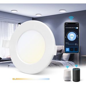 Aigostar LED Plafondlamp - Inbouwspots - Slimme Verlichting - 6W - 2.4 Ghz WIFI CCT - Appbesturing - iOS & Android - Smart Home- 3000K-6500K