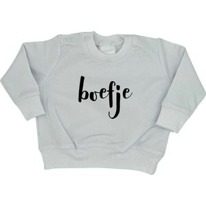 Witte sweater baby met tekst 'Boefje' - Maat 62 - Kraamcadeau - Babyshower - Babykleding