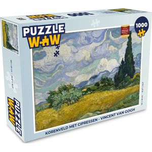 Puzzel Korenveld met cipressen - Vincent van Gogh - Legpuzzel - Puzzel 1000 stukjes volwassenen