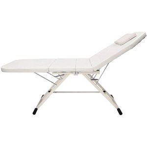 Massagetafel – Behandeltafel – Behandelbank – Massagebed – Schoonheidstafel – Inklapbaar – Hoogwaardig Schuim – Verstelbare Hoogte – Wit
