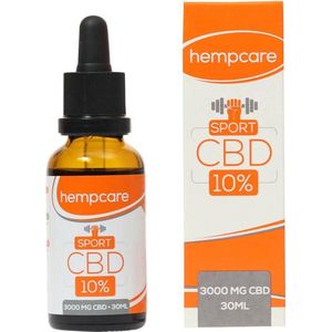 Hempcare Sport [10% CBD olie 30 ml 3000mg]: spierherstel - spieropbouw - verlichting spierpijn - vegan - ontstekingsremmend - biologisch - druppels - focus - pijnverlichting - dagelijks voedingssupplement -