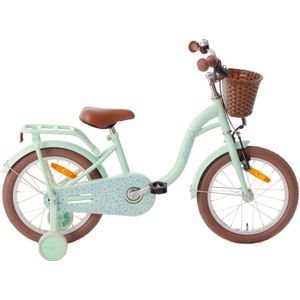 AMIGO Fairy Meisjesfiets 16 Inch - Kinderfiets voor 4 tot 6 Jaar - 100-115 cm - Met Terugtraprem - Met Zijwieltjes - Mintgroen