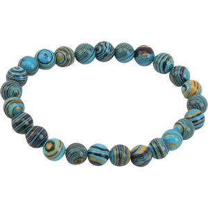 Fako Bijoux® - Natuursteen Kralenarmband - Classic - 8mm - Blauwe Malachiet