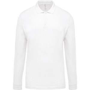 Kariban Piqué-herenpolo lange mouwen K256 - White - M