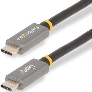 StarTech.com 1m USB4 Kabel, USB-IF Gecertificeerde USB-C Kabel, 40 Gbps, USB Type-C Data Transfer Kabel, 100W Power Delivery, 8K 60Hz, Compatibel met Thunderbolt 4/3/USB 3.2 (CC1M-40G-USB-CABLE)