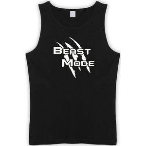 Zwarte Tanktop met  "" Beast Mode "" print Wit size XXL