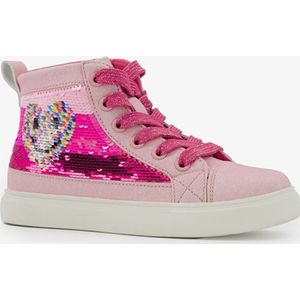 Blue Box hoge meisjes sneakers roze met pailletten - Maat 25 - Uitneembare zool