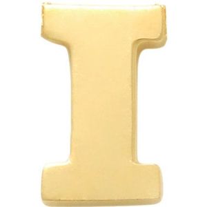 New Bling 9NBG-902I Gouden Letter Oorknop I - 1/2 paar - 14 Karaat - 3,5x2,1mm - Oorbel - Cadeau voor haar - Goud