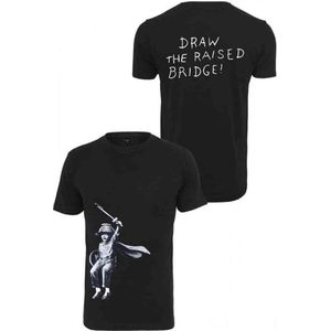 Urban Classics Heren Tshirt -S- Draw The Raised Bridge Banksy Zwart