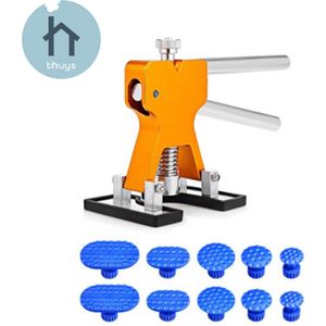OxyFlowzy® - Auto Uitdeukset - Zuignap Auto Reparatie Set - Verwijder makkelijk Deuken uit uw Auto - Multifunctioneel - Met 10 GRATIS Zuignapjes - Alluminium Goudkleurig