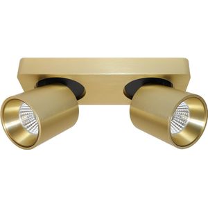 Plafondlamp Laguna 2L Goud - LED 2x6W 2700K 2x540lm - IP20 - Dimbaar > spots verlichting led goud | opbouwspot led goud | plafondlamp goud | spot led goud | led lamp goud | design lamp goud