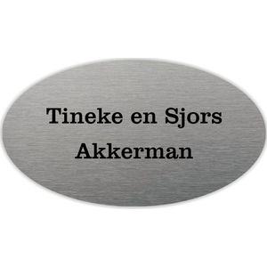 Naambordje voordeur leisteen met rvs 13x23cm