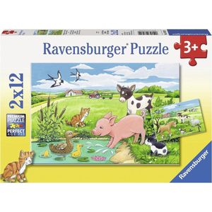 Jonge Dieren Op Het Platteland Puzzel (2x12 Stukjes, Thema: Dieren)