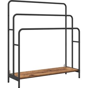 vidaXL - Kledingrek - Oud Hout - 90 x 30 x 100,5 cm - Bewerkt Hout