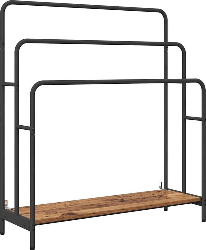 vidaXL - Kledingrek - Oud Hout - 90 x 30 x 100,5 cm - Bewerkt Hout