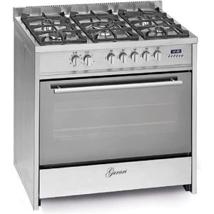 GURARI GCH G 910 X, gasfornuis vrijstaand 90 cm, met 1 telescopische lade, Range Coocker, 116L, Incl. WOK adapter