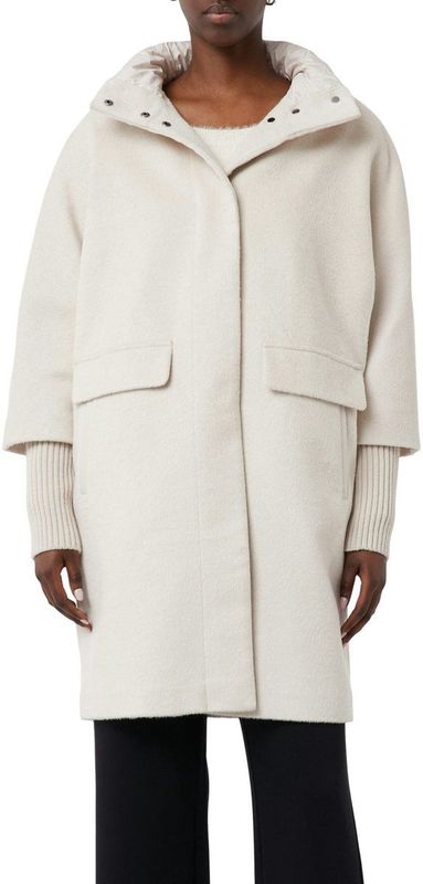 comma - Damesjas - Materiaalmix - Los Model - Opstaande Kraag - Blinde Ritssluiting